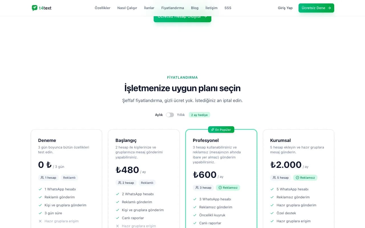 T4Text – Toplu Mesajlaşma Yazılımı ekran görüntüsü 3