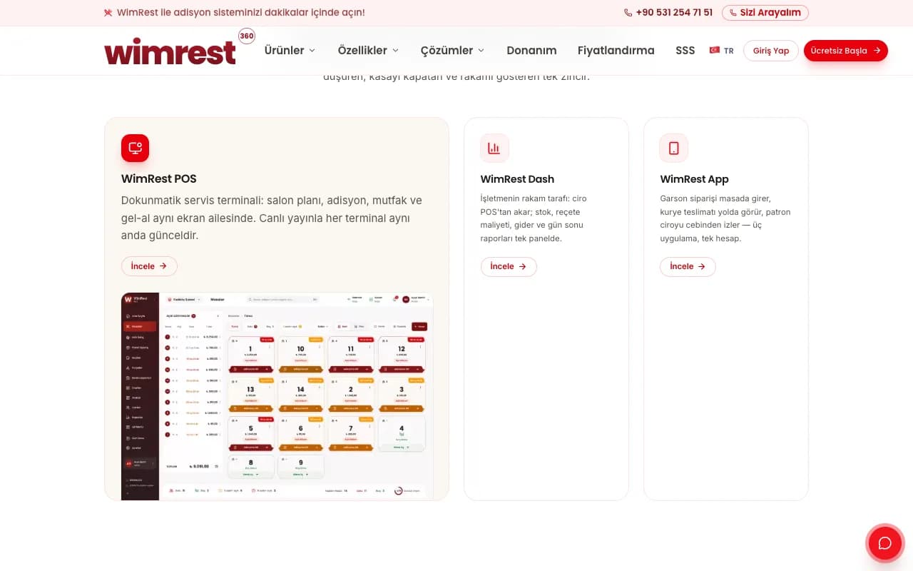 WimRest – Restoran Yazılımı ekran görüntüsü 3