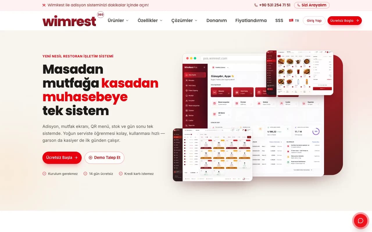 WimRest – Restoran Yazılımı ekran görüntüsü